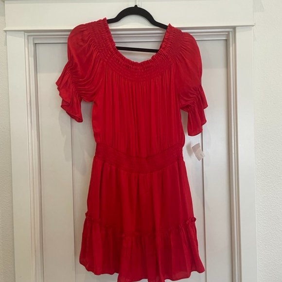 NWT Impeccable Pig Off The Shoulder Dress - Red - Picture 2 of 5